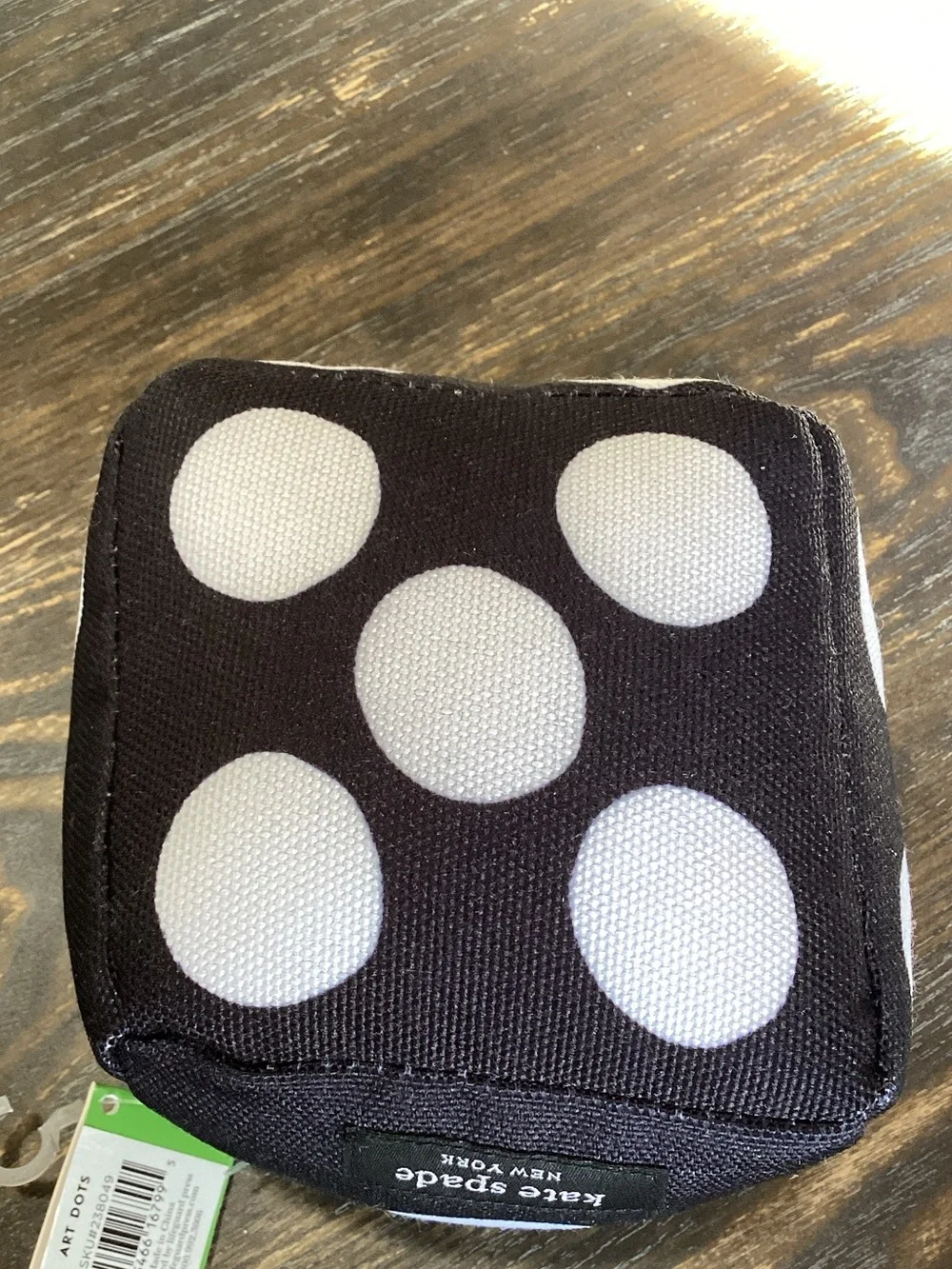 kate spade Art Dots Black and White Polka Dot Pet Chew Toy